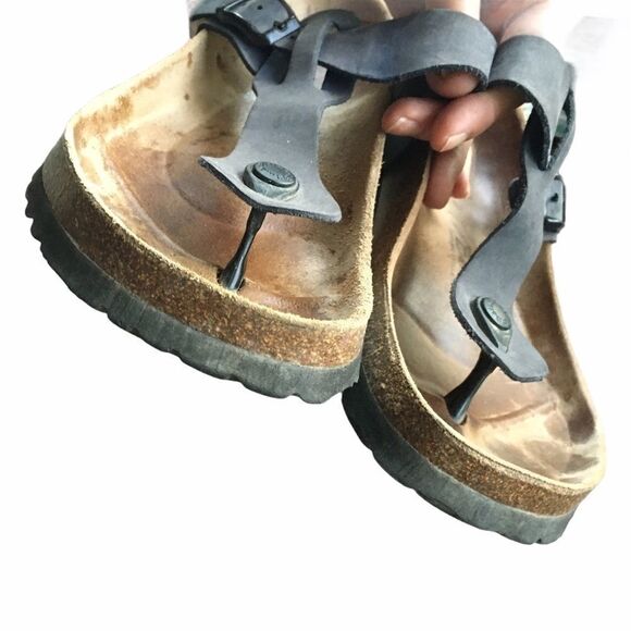 BIRKENSTOCK Gizeh Cork Thong Sandals Grey 8 - Picture 3 of 8